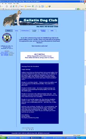 Gallatin Dog Club - old version